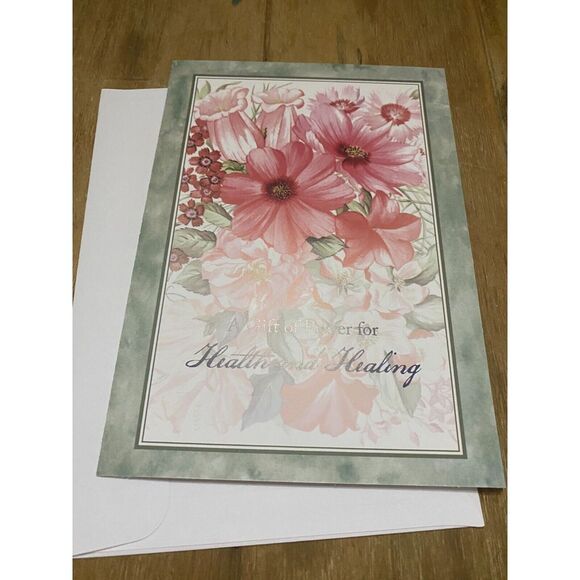 Greeting Card 'A Gift of Prayer for Health and Healing' Flower Blessing Card - Picture 1 of 9